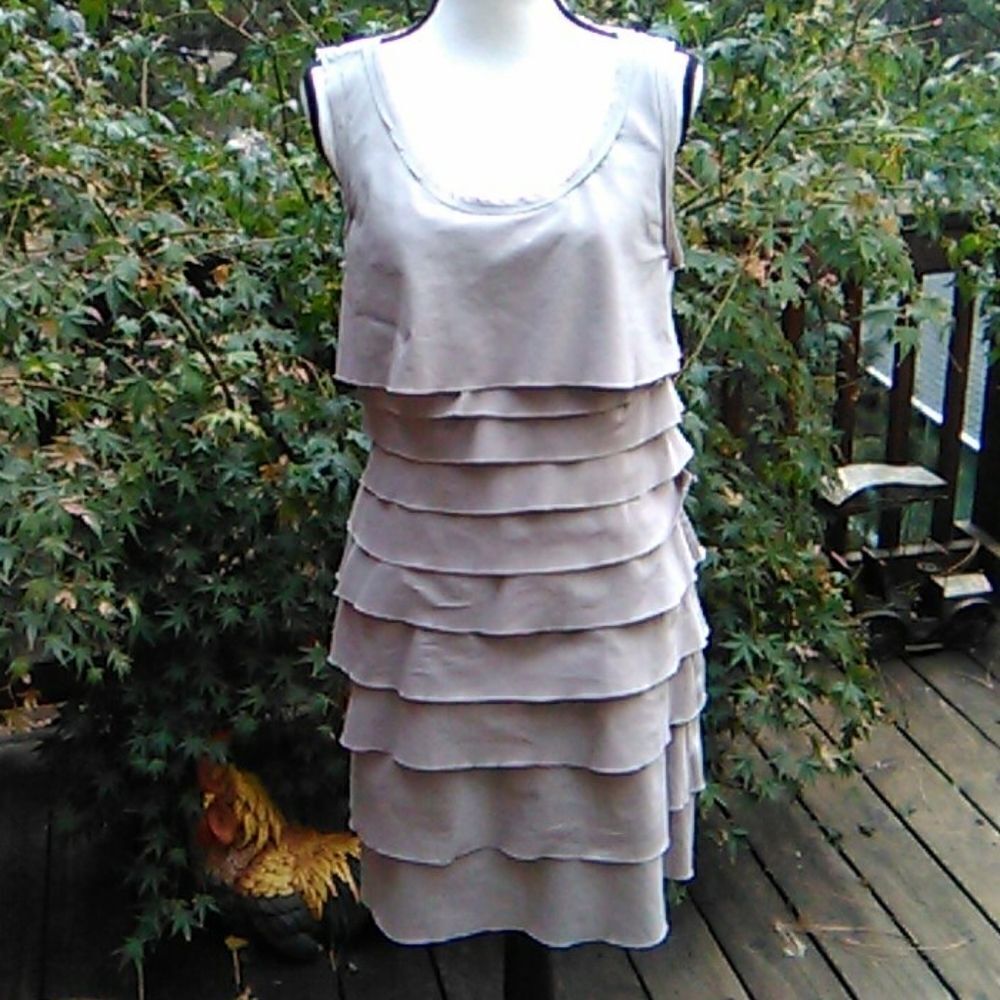 Alfani Taupe Layered Sheath Dtessy